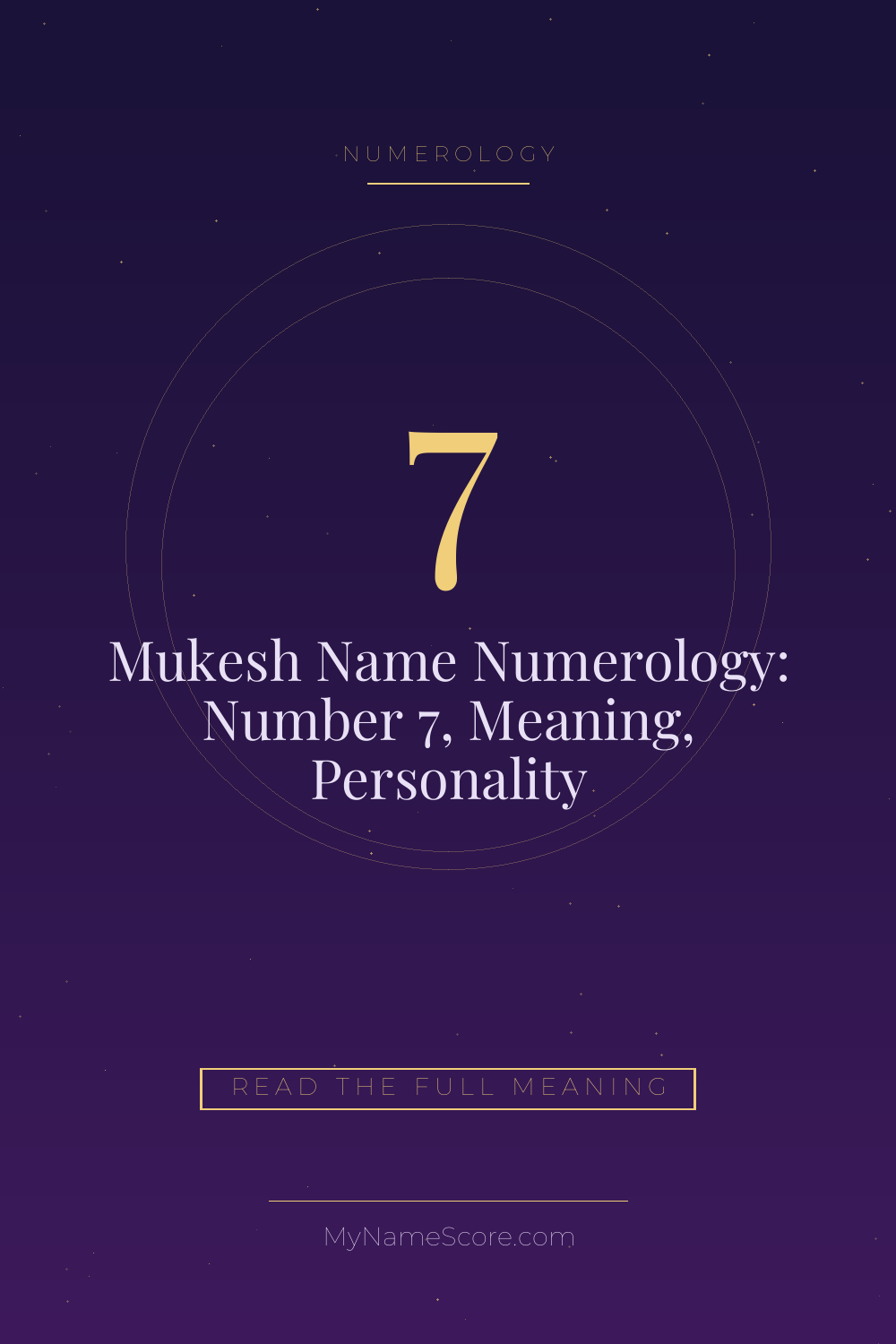 Mukesh Name Numerology: Number 7, Meaning, Personality